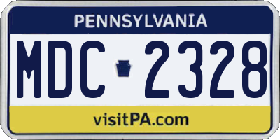 PA license plate MDC2328
