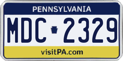 PA license plate MDC2329