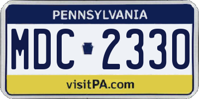 PA license plate MDC2330