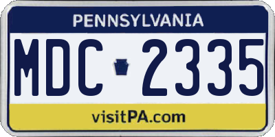 PA license plate MDC2335