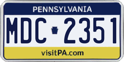 PA license plate MDC2351