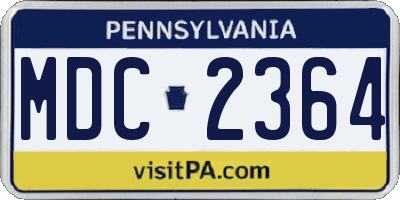 PA license plate MDC2364