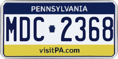 PA license plate MDC2368