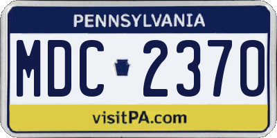 PA license plate MDC2370