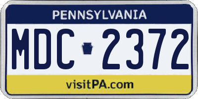 PA license plate MDC2372