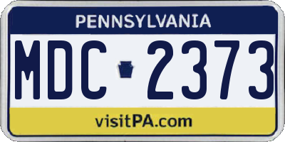 PA license plate MDC2373