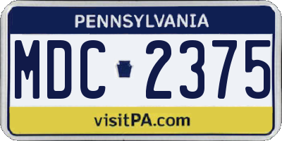 PA license plate MDC2375