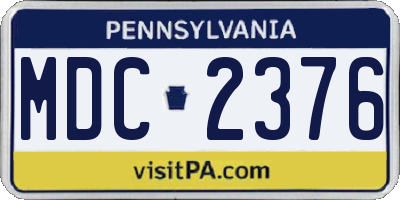 PA license plate MDC2376
