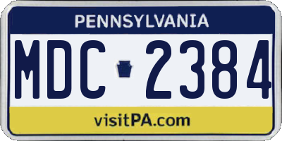 PA license plate MDC2384