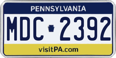 PA license plate MDC2392