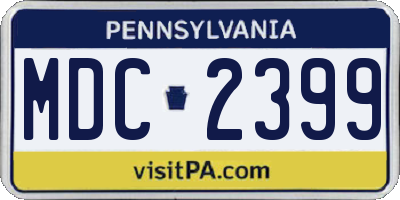 PA license plate MDC2399