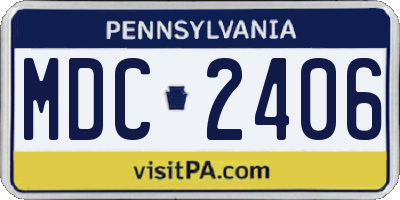 PA license plate MDC2406