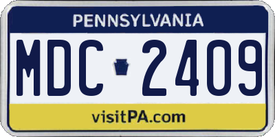 PA license plate MDC2409