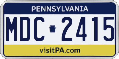 PA license plate MDC2415