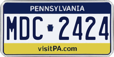 PA license plate MDC2424