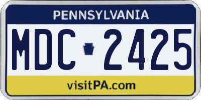PA license plate MDC2425