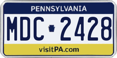 PA license plate MDC2428