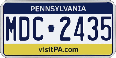 PA license plate MDC2435