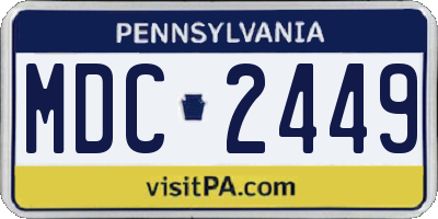 PA license plate MDC2449