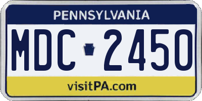 PA license plate MDC2450