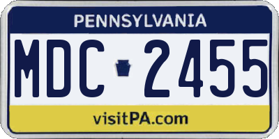 PA license plate MDC2455