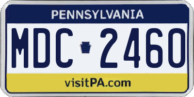 PA license plate MDC2460