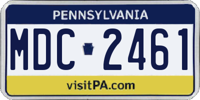 PA license plate MDC2461