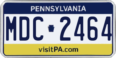PA license plate MDC2464