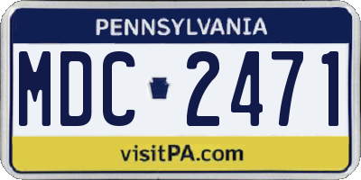 PA license plate MDC2471