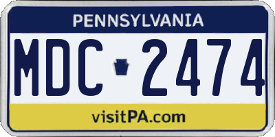 PA license plate MDC2474