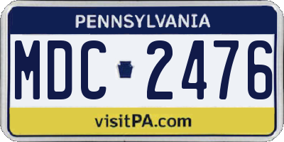 PA license plate MDC2476