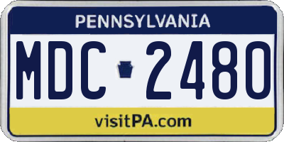PA license plate MDC2480