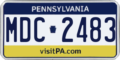 PA license plate MDC2483