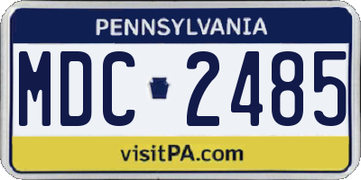 PA license plate MDC2485