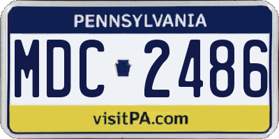PA license plate MDC2486