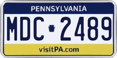 PA license plate MDC2489