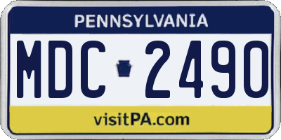 PA license plate MDC2490
