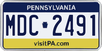 PA license plate MDC2491
