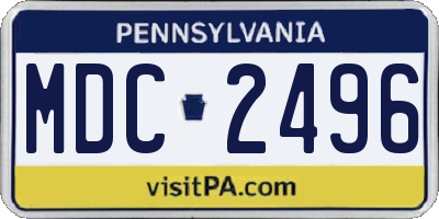 PA license plate MDC2496