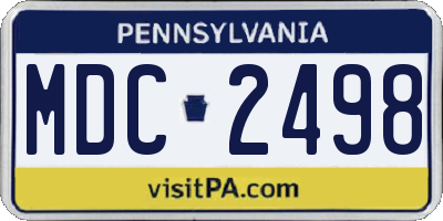 PA license plate MDC2498