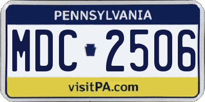PA license plate MDC2506
