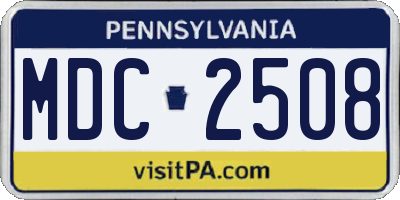 PA license plate MDC2508