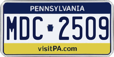 PA license plate MDC2509