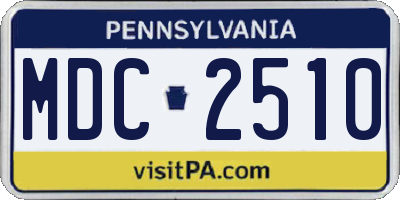PA license plate MDC2510