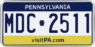 PA license plate MDC2511