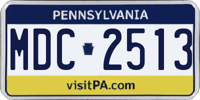 PA license plate MDC2513