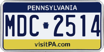 PA license plate MDC2514