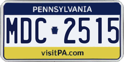 PA license plate MDC2515