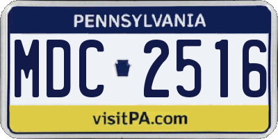 PA license plate MDC2516