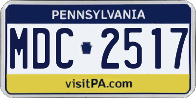 PA license plate MDC2517